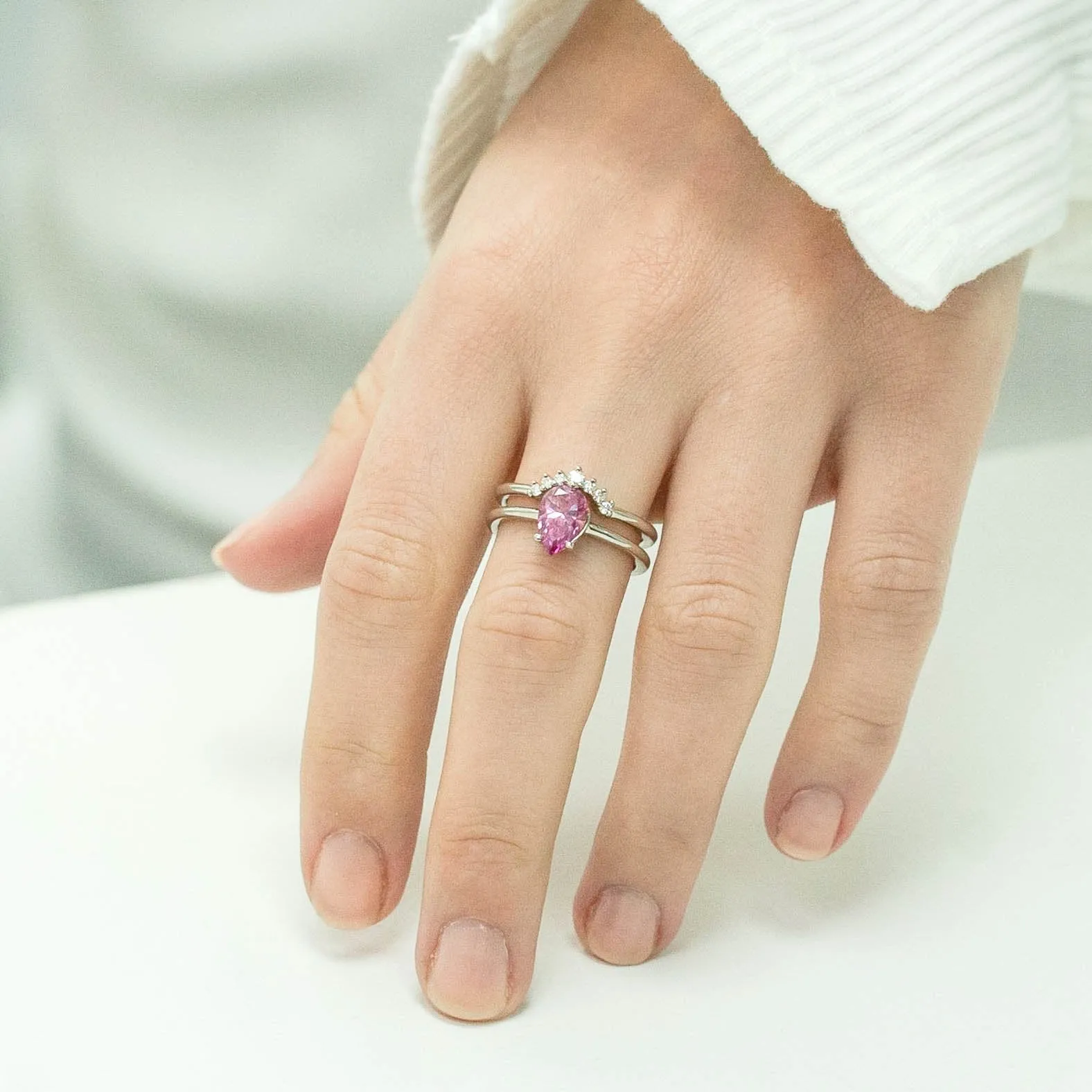 1.62 d.e.w cts Madelline Moissanite Ring