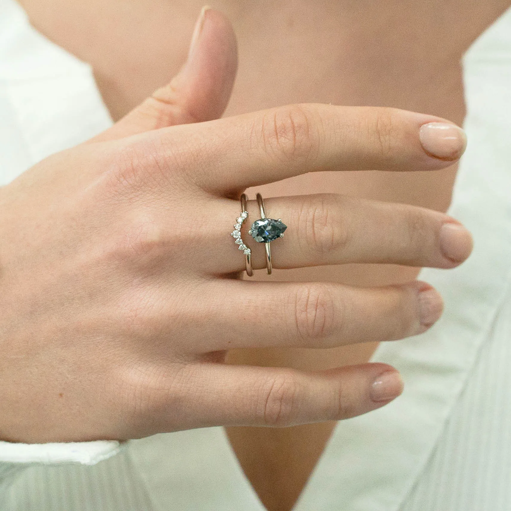 1.62 d.e.w cts Madelline Moissanite Ring