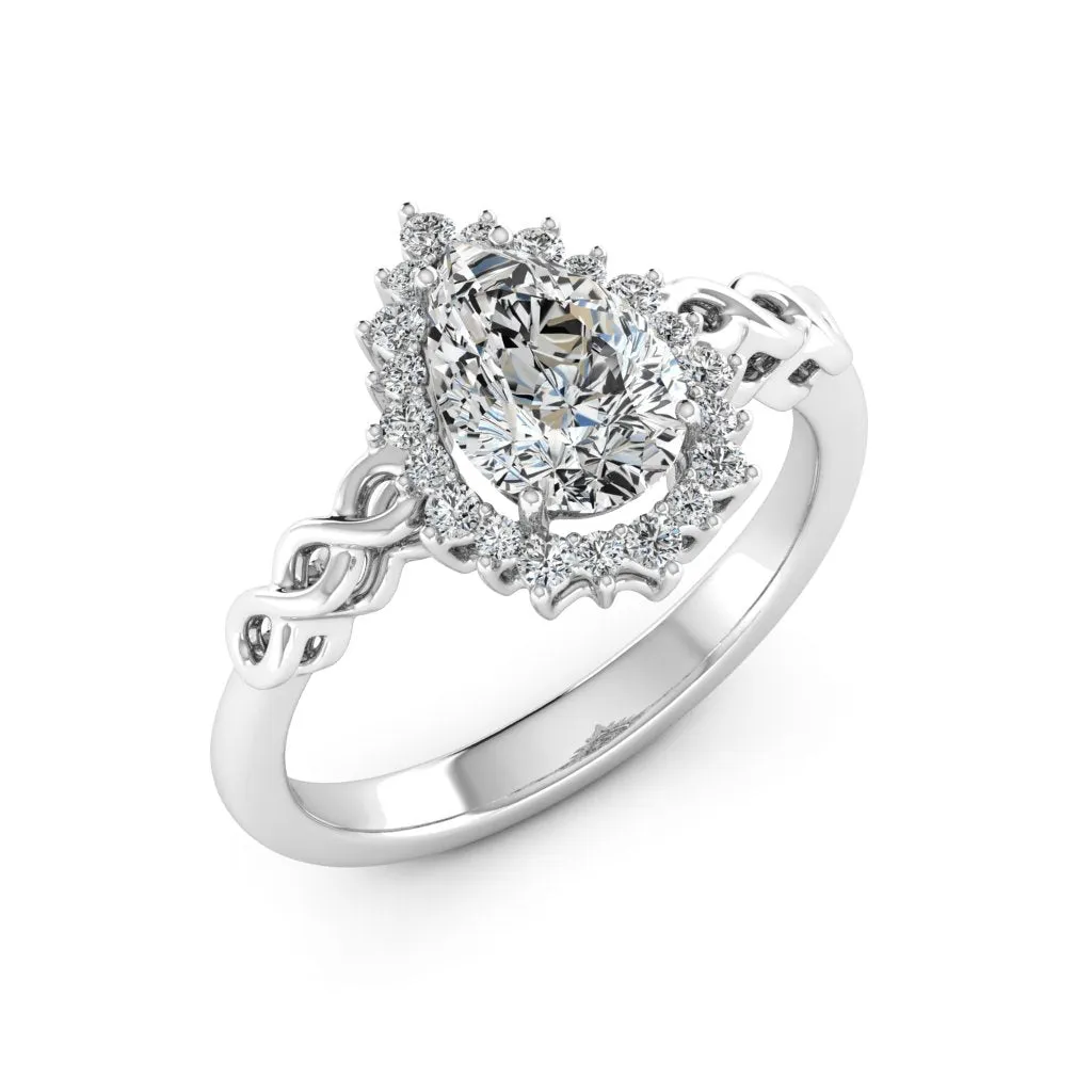 1.73 d.e.w cts Christie Moissanite Ring