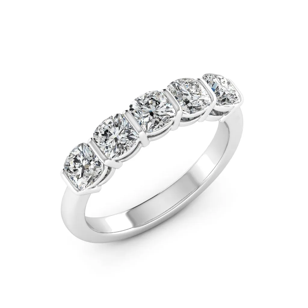 1.75 CTS DEW Cushion Cut Moissanite Ring