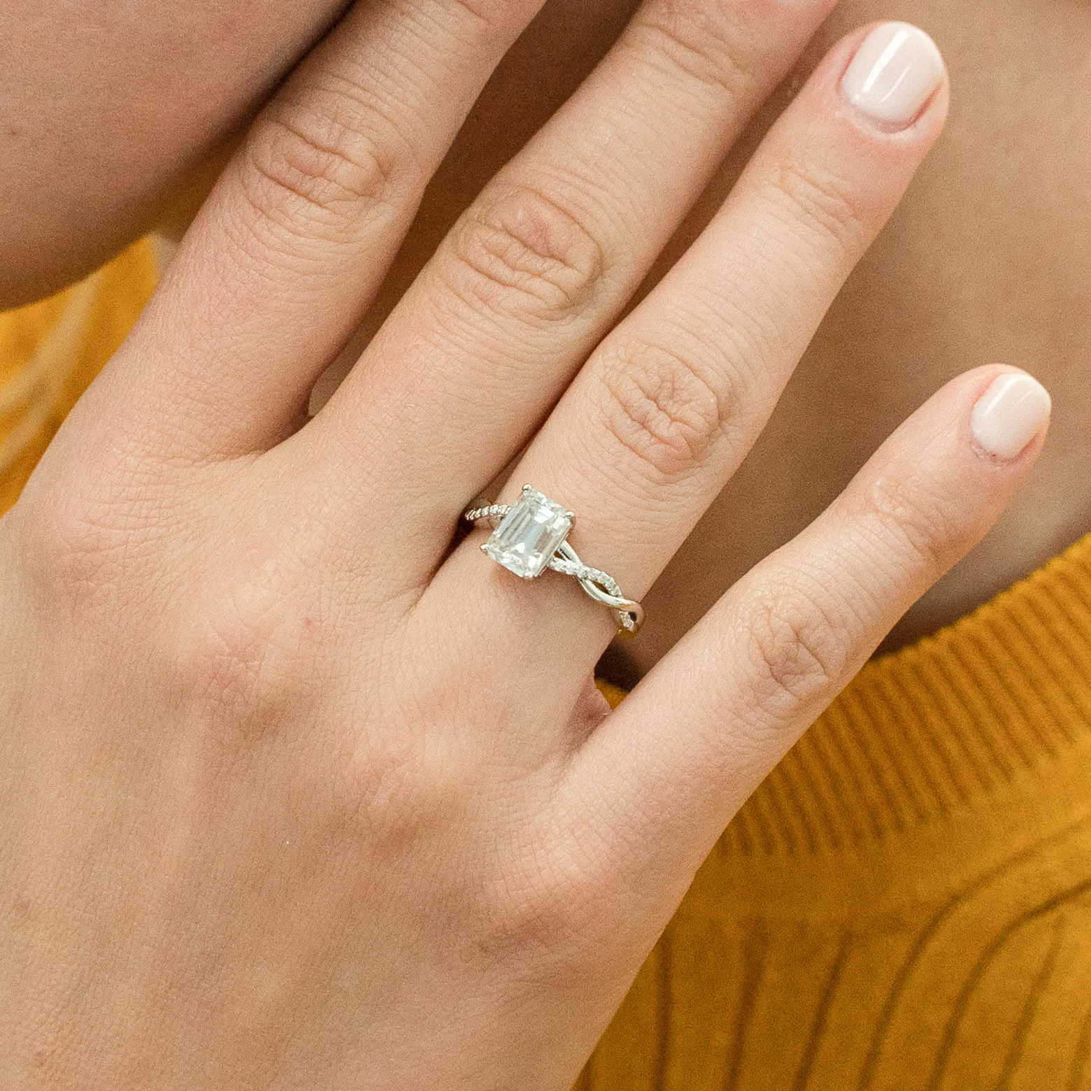 1.84 d.e.w cts Claudia Moissanite Ring