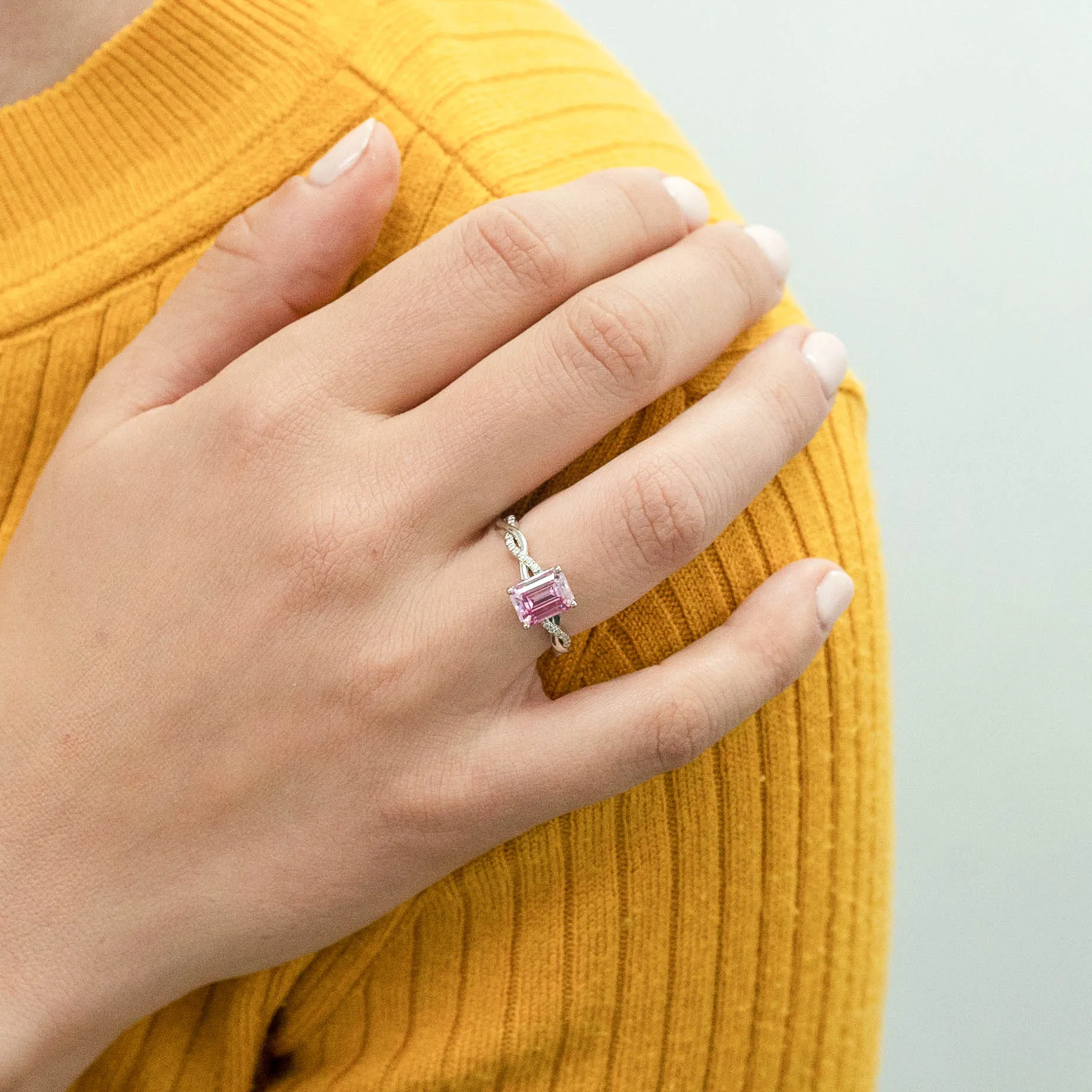 1.84 d.e.w cts Claudia Moissanite Ring