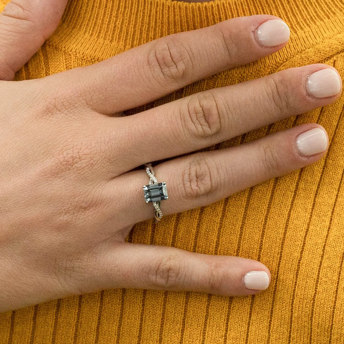 1.84 d.e.w cts Claudia Moissanite Ring