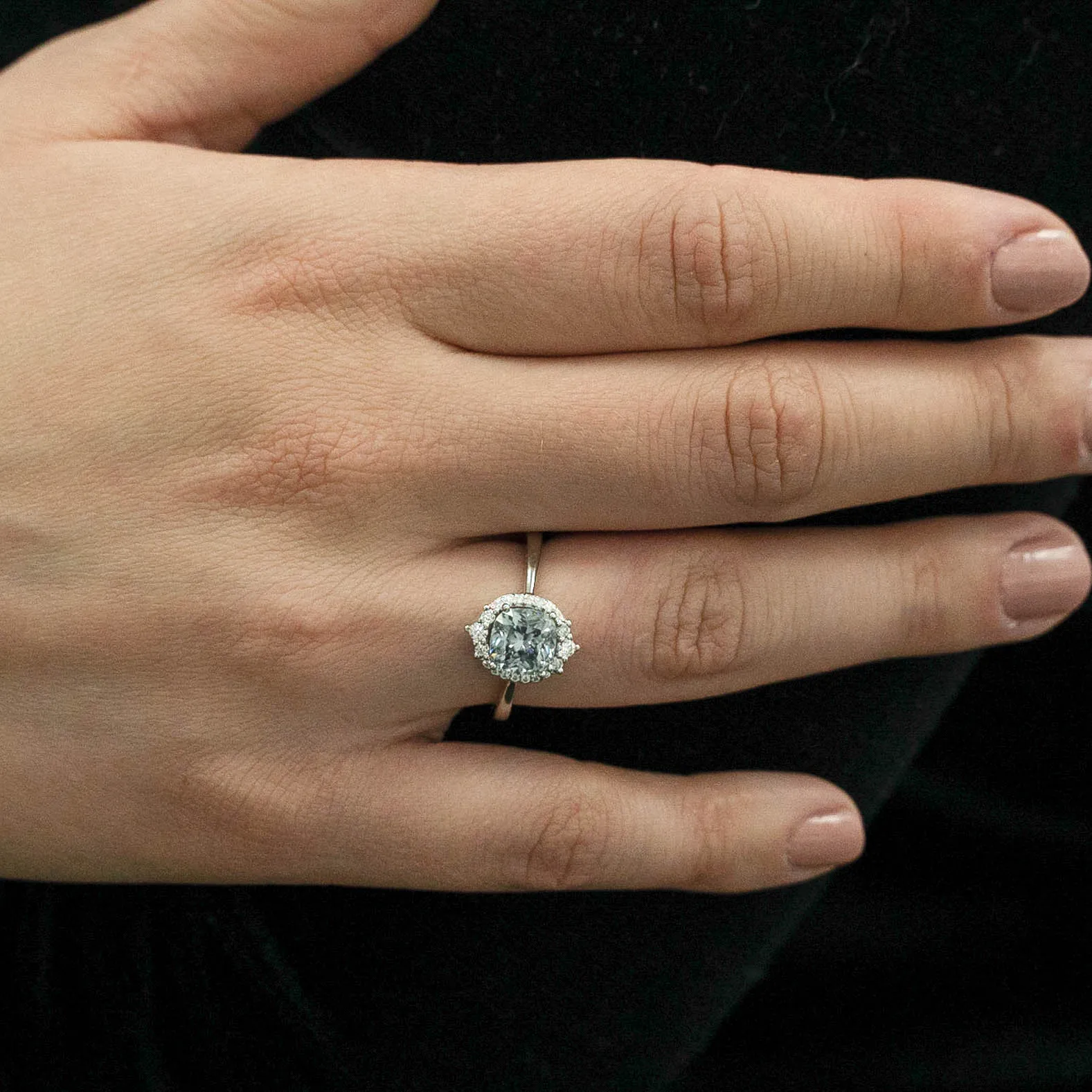 1.89 d.e.w cts Catherine Moissanite Ring