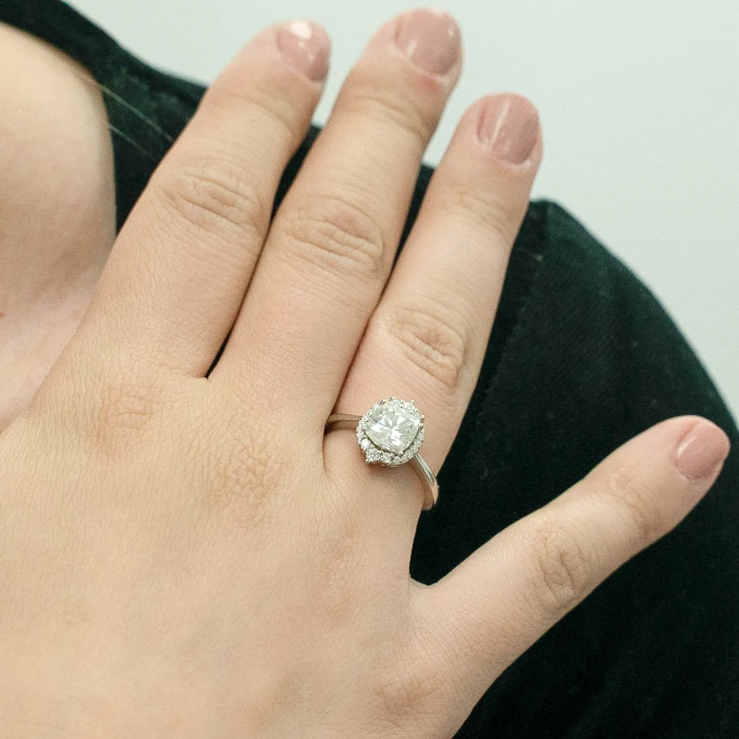 1.89 d.e.w cts Catherine Moissanite Ring