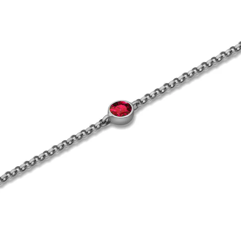 18k Gold January Birthstone Garnet Bracelet