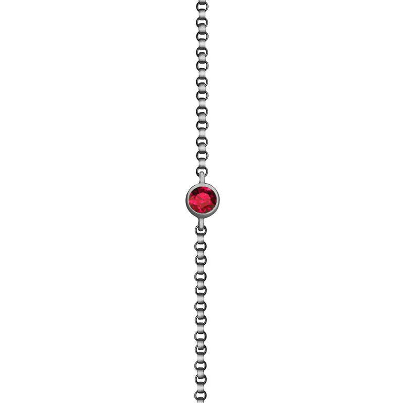 18k Gold January Birthstone Garnet Bracelet