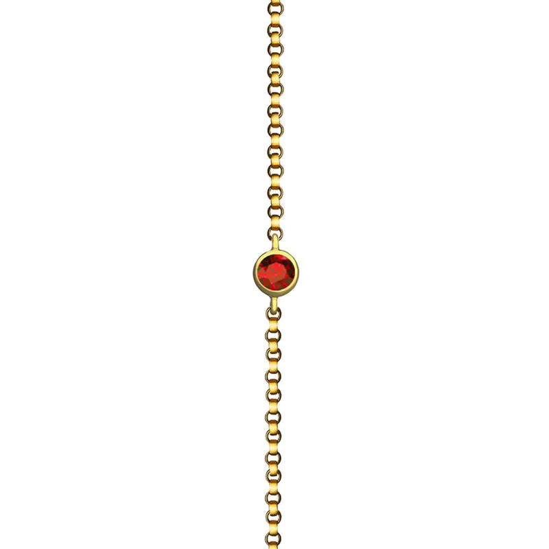 18k Gold January Birthstone Garnet Bracelet