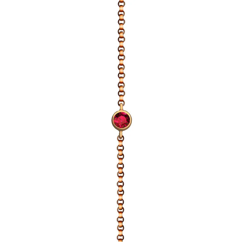 18k Gold January Birthstone Garnet Bracelet