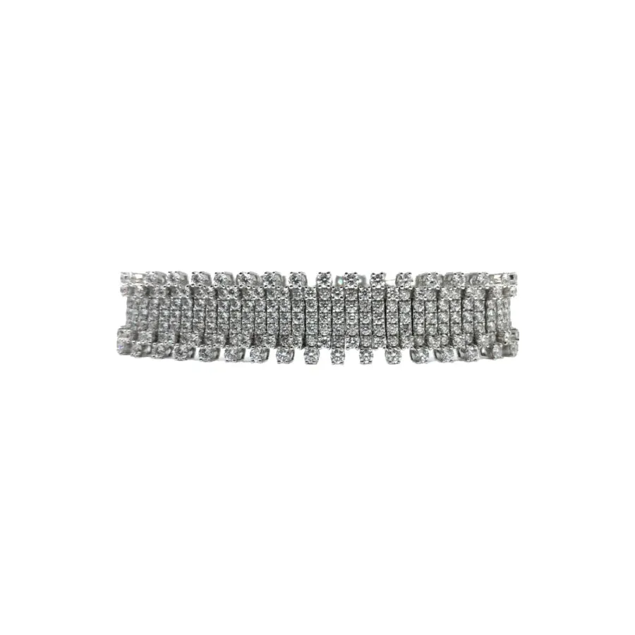 18KW White Gold Round Diamond Bracelet