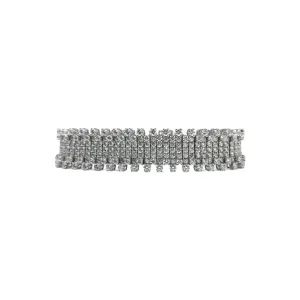 18KW White Gold Round Diamond Bracelet