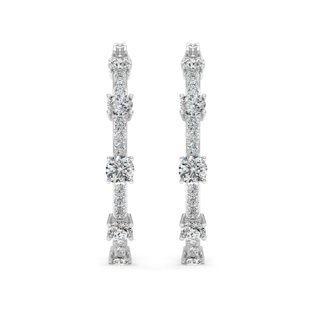 1.98 d.e.w cts Solstice Moissanite Hoop Earrings