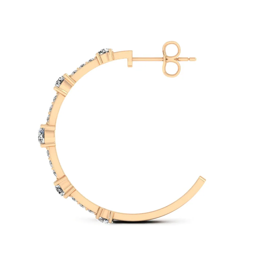 1.98 d.e.w cts Solstice Moissanite Hoop Earrings