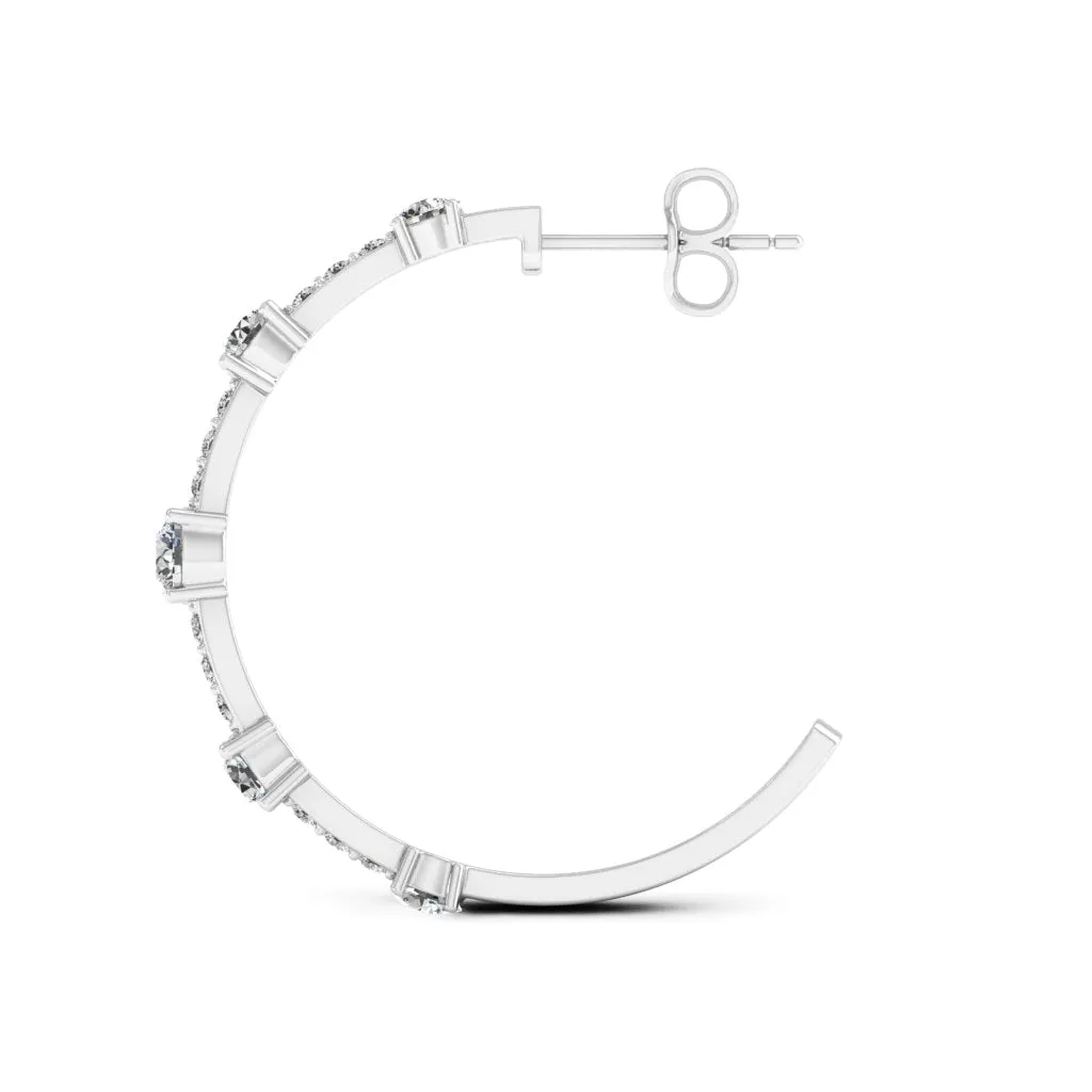 1.98 d.e.w cts Solstice Moissanite Hoop Earrings
