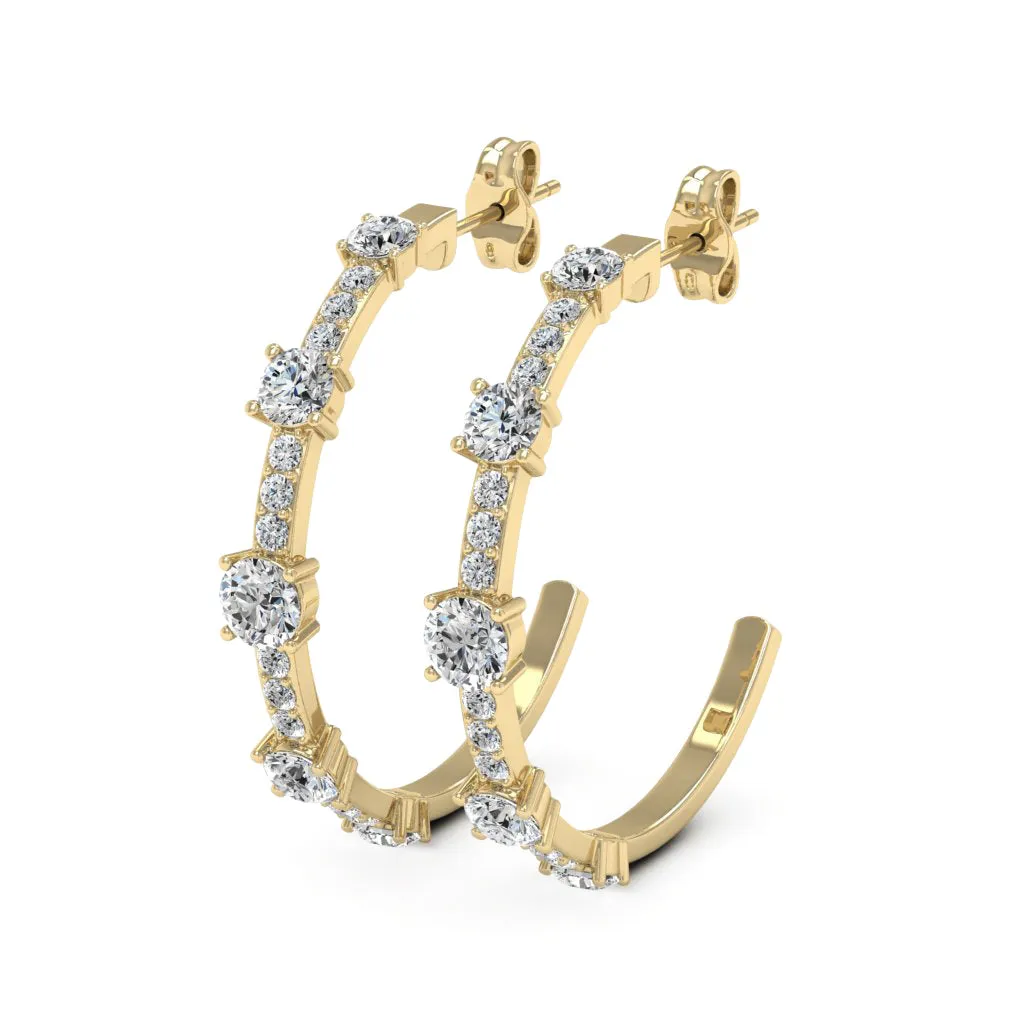 1.98 d.e.w cts Solstice Moissanite Hoop Earrings