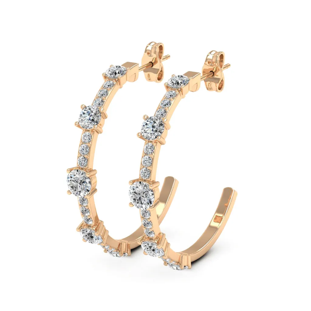 1.98 d.e.w cts Solstice Moissanite Hoop Earrings