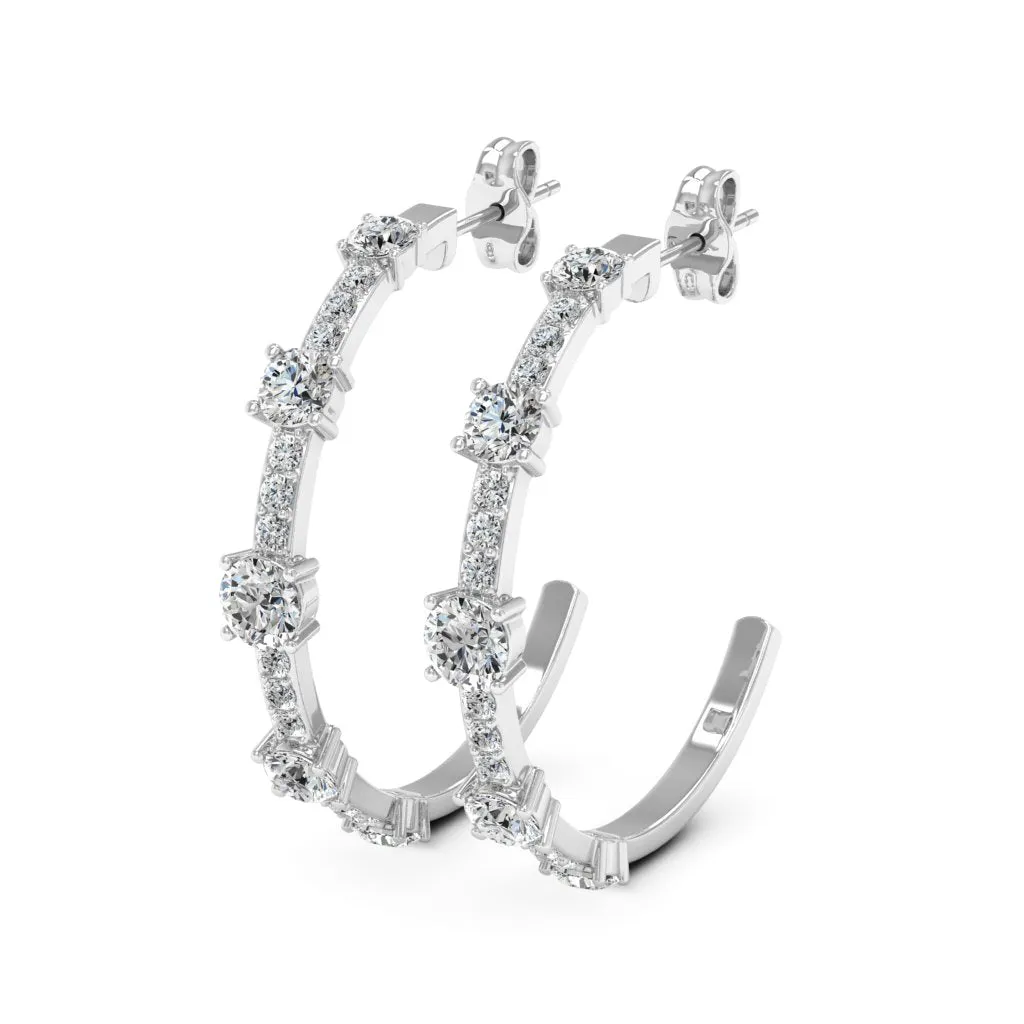 1.98 d.e.w cts Solstice Moissanite Hoop Earrings