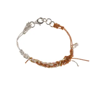 2-Tone Bare Chain Bracelet in Rose Gold   Silver