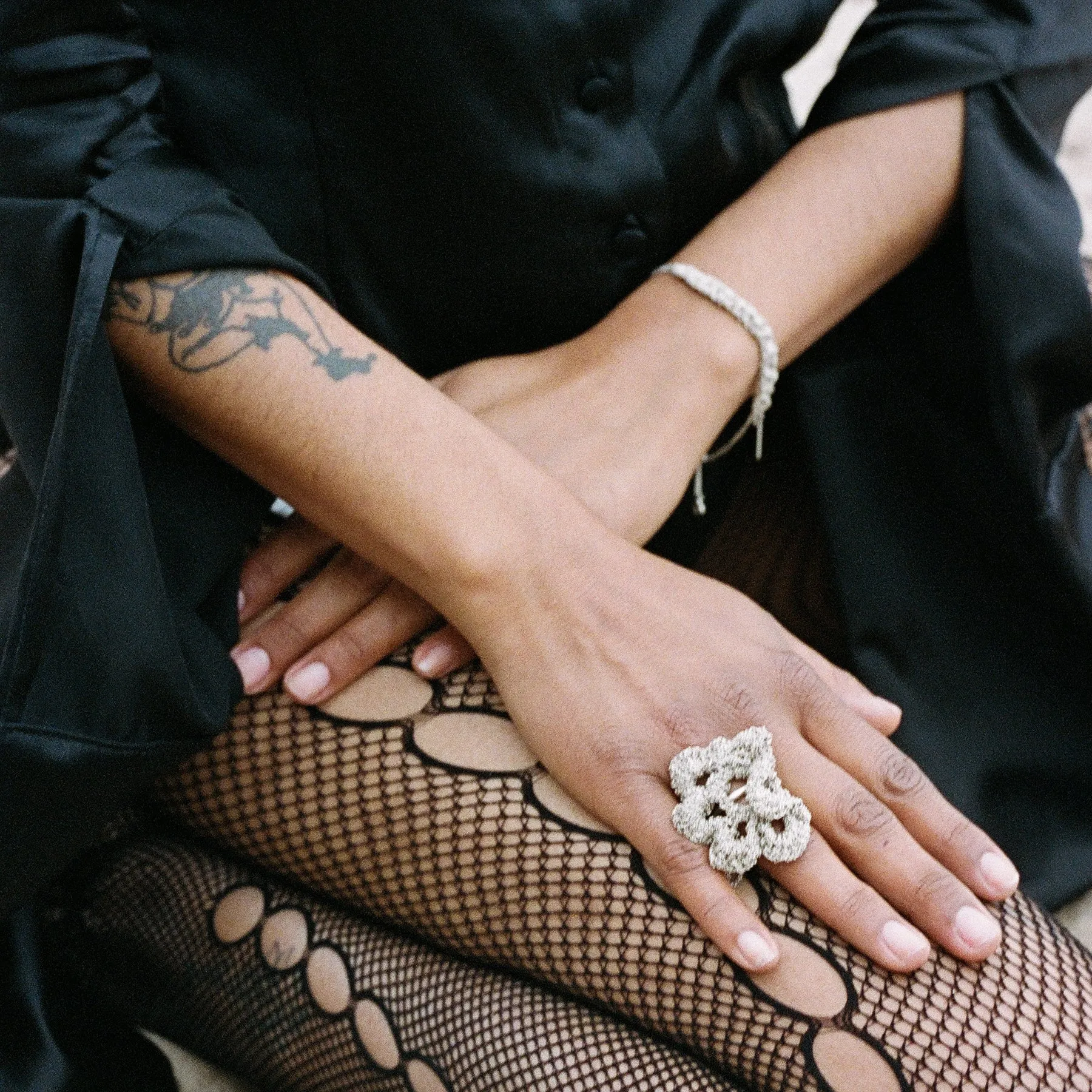 2-Tone Bare Chain Bracelet in Rose Gold   Silver