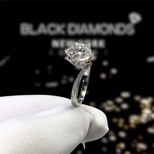 2.0 Ct Round Cut D Color Diamond Snowflake Engagement Ring