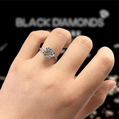 2.0 Ct Round Cut D Color Diamond Snowflake Engagement Ring