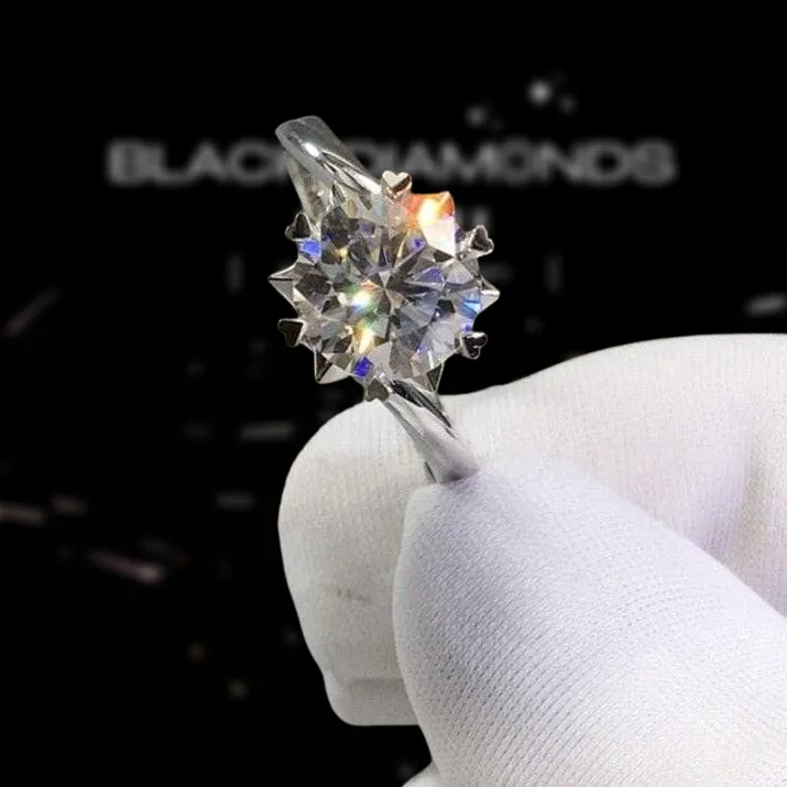 2.0 Ct Round Cut Diamond Snowflake Engagement Ring