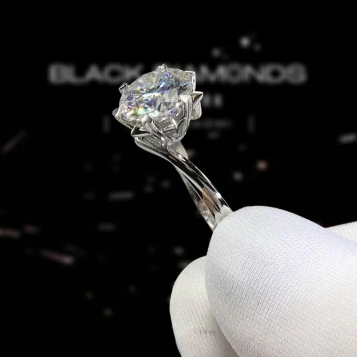 2.0 Ct Round Cut Diamond Snowflake Engagement Ring