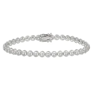 2.00 Carat Natural Diamond Bracelet G SI 14K White Gold 7''