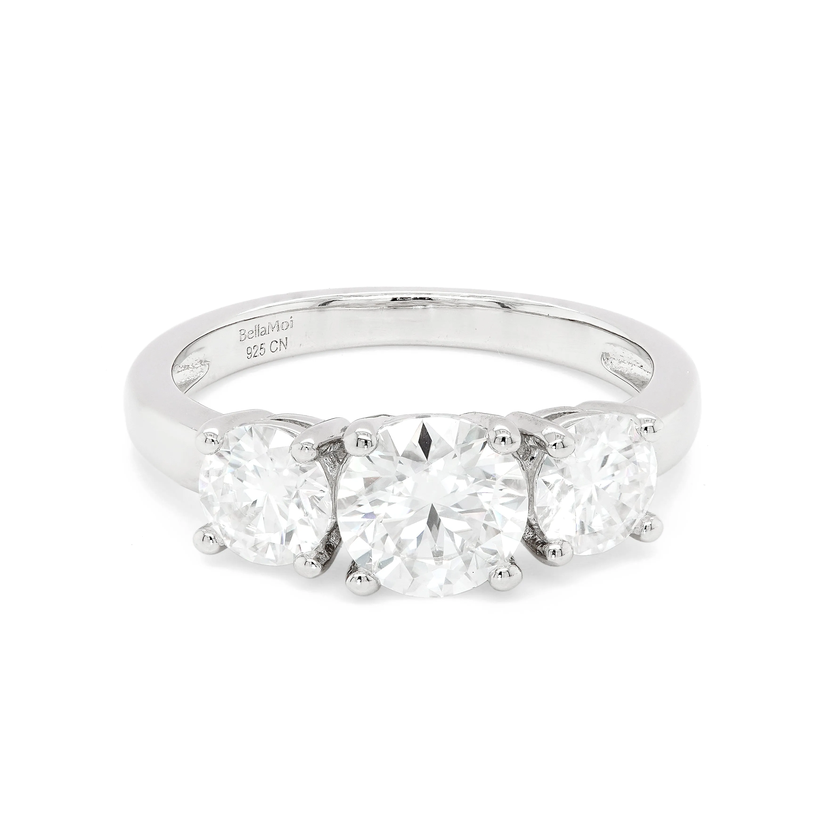 2.00 CTS DEW 3 Stone Moissanite Engagement Ring