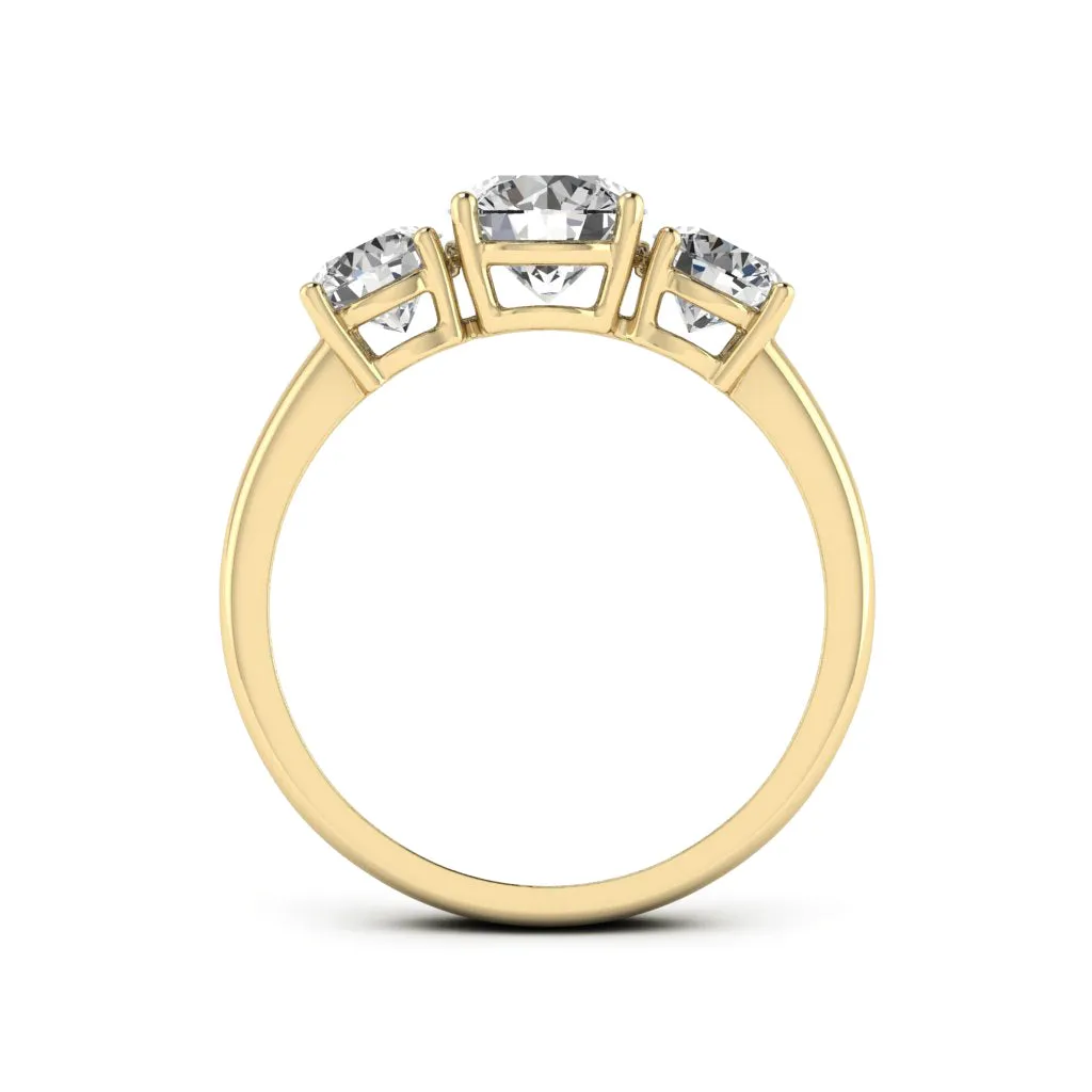 2.00 CTS DEW 3 Stone Moissanite Engagement Ring
