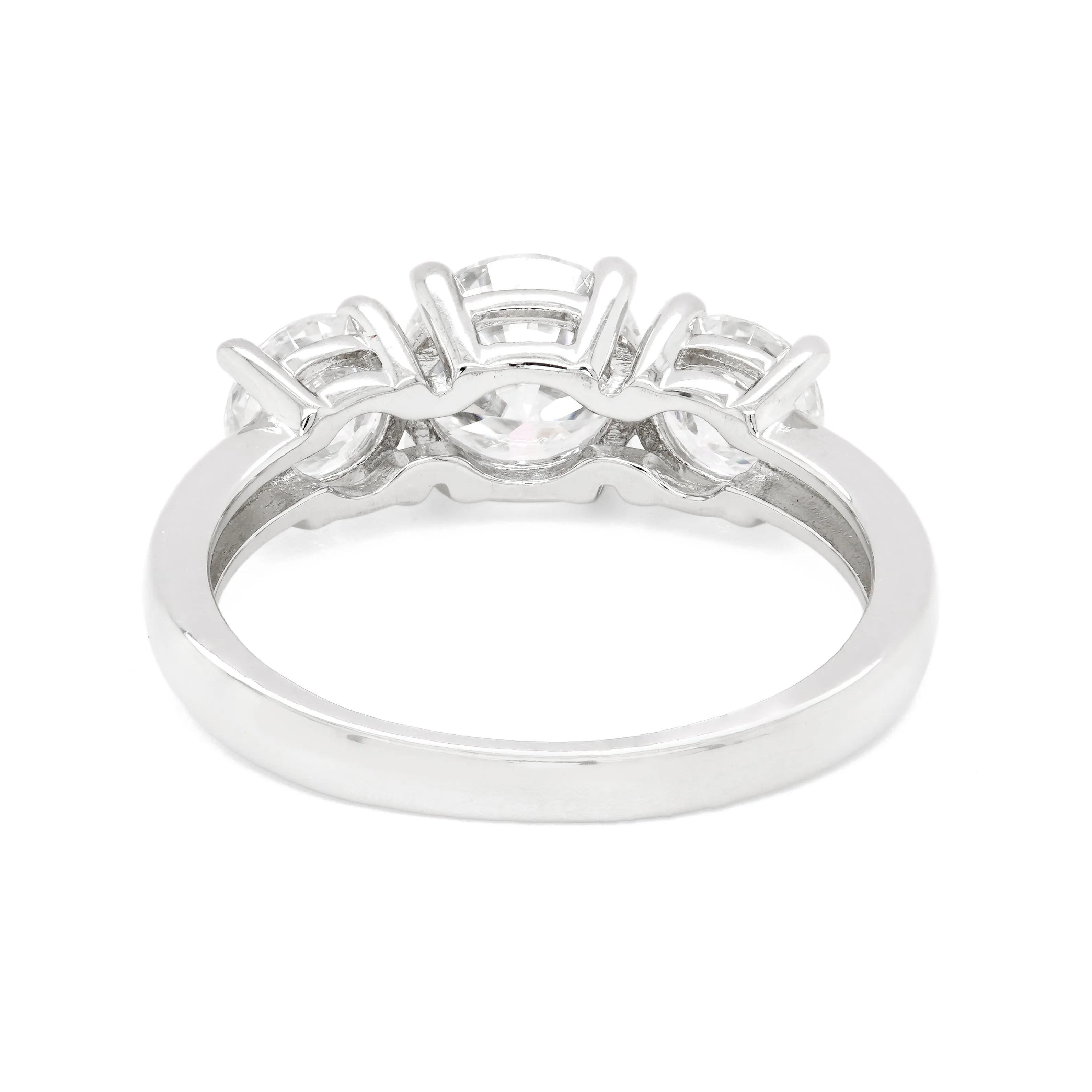 2.00 CTS DEW 3 Stone Moissanite Engagement Ring