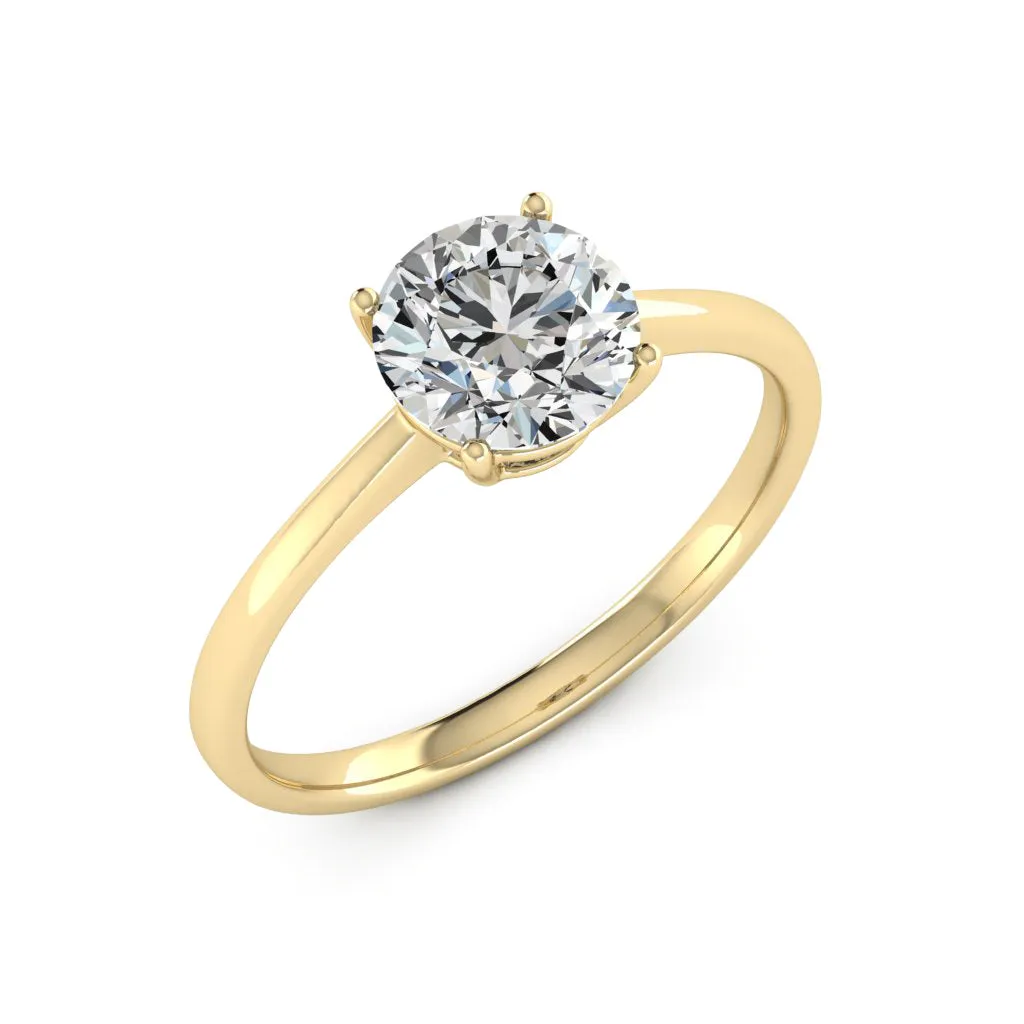 2.00 CTS DEW 8mm Round Moissanite Engagement Ring