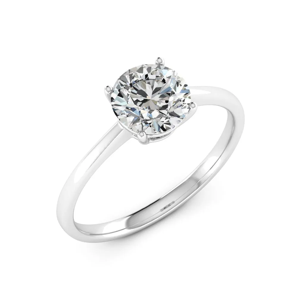 2.00 CTS DEW 8mm Round Moissanite Engagement Ring