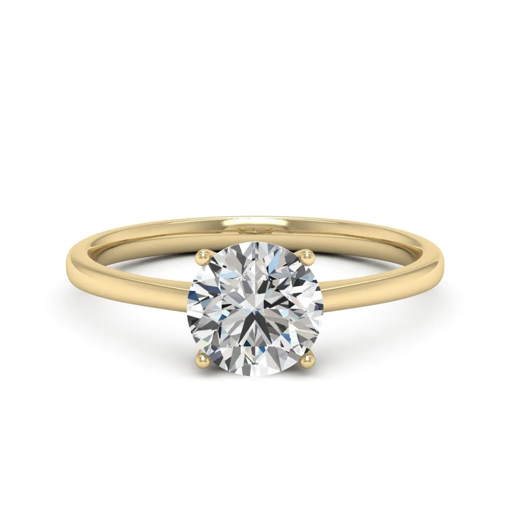 2.00 CTS DEW 8mm Round Moissanite Engagement Ring