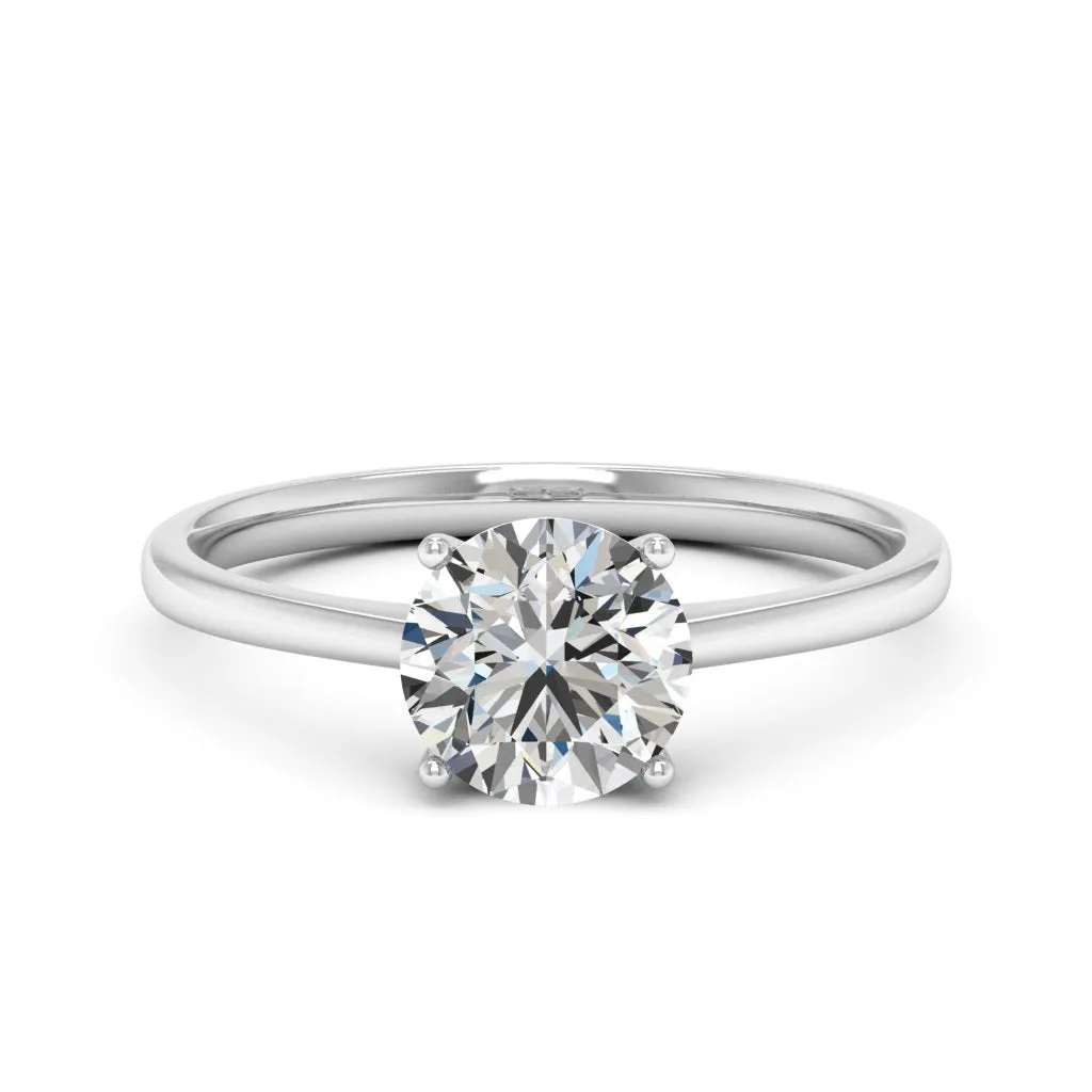 2.00 CTS DEW 8mm Round Moissanite Engagement Ring