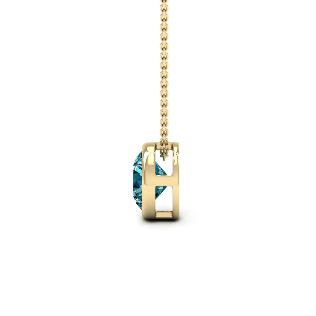 2.00 CTS DEW Moissanite Bezel Solitaire Necklace