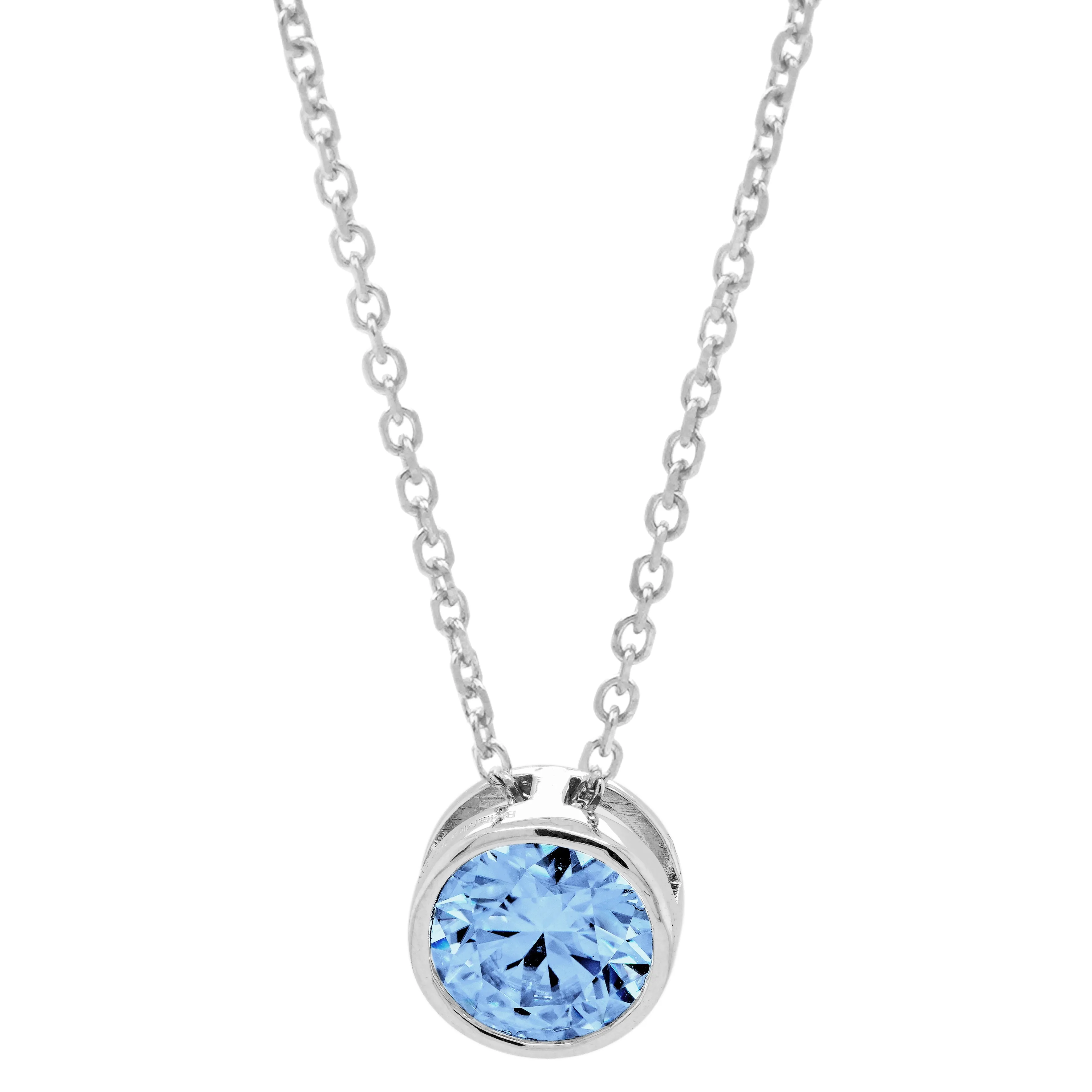 2.00 CTS DEW Moissanite Bezel Solitaire Necklace