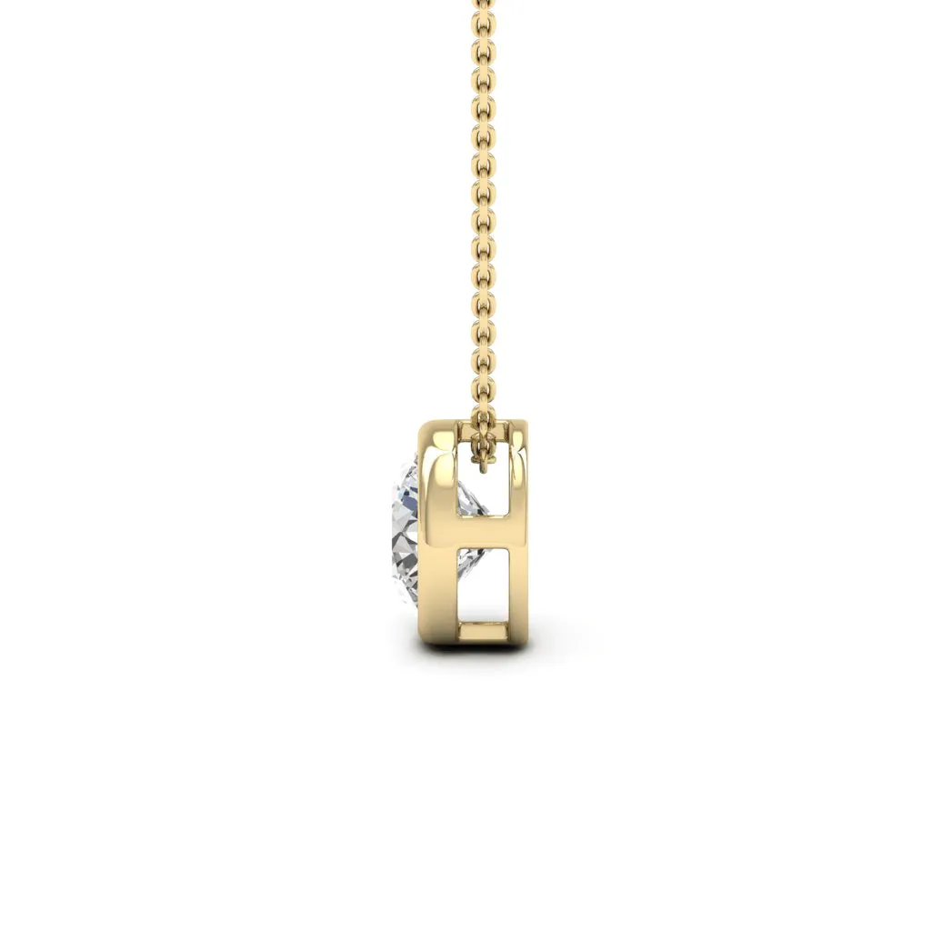 2.00 CTS DEW Moissanite Bezel Solitaire Necklace
