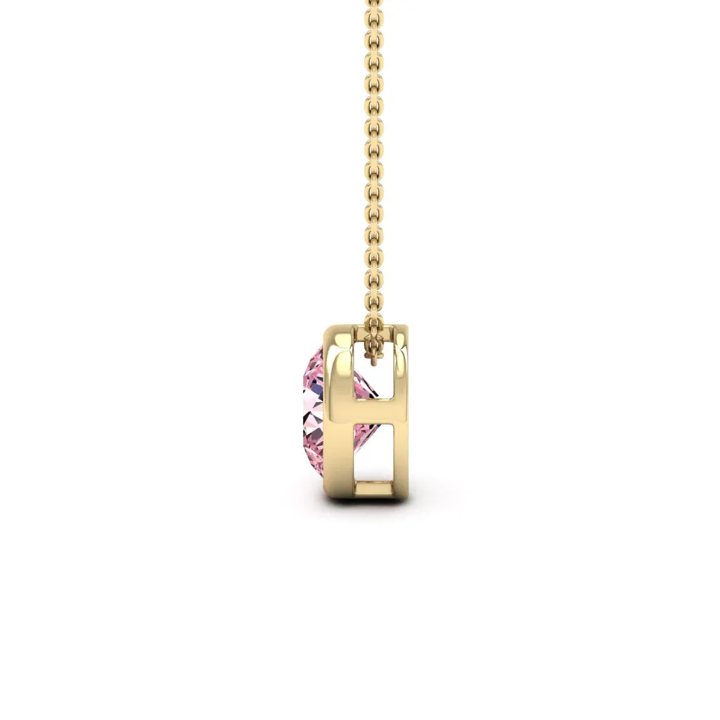 2.00 CTS DEW Moissanite Bezel Solitaire Necklace