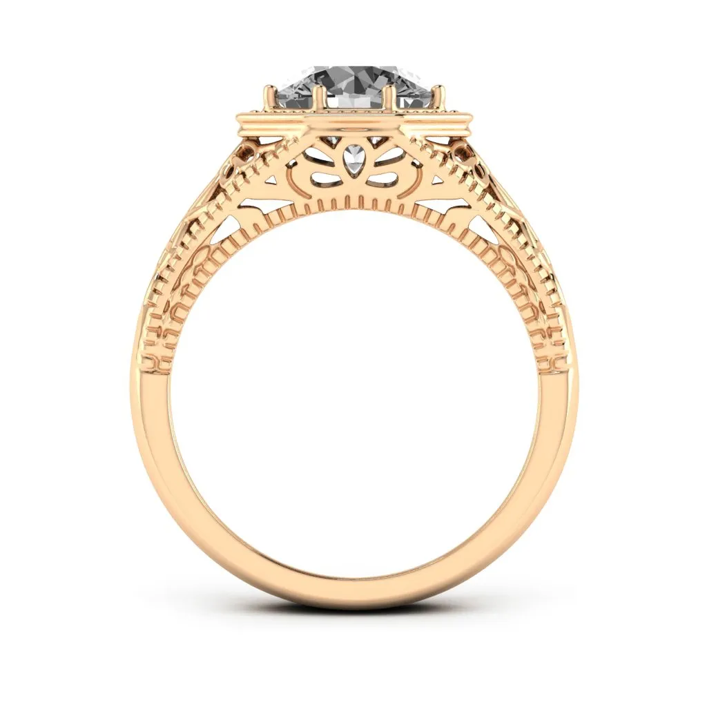 2.00 d.e.w cts 8mm Round Isabella Moissanite Ring