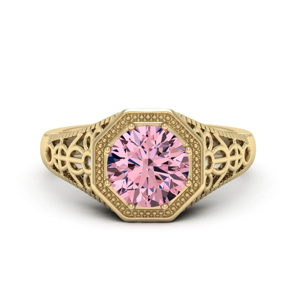 2.00 d.e.w cts 8mm Round Isabella Moissanite Ring