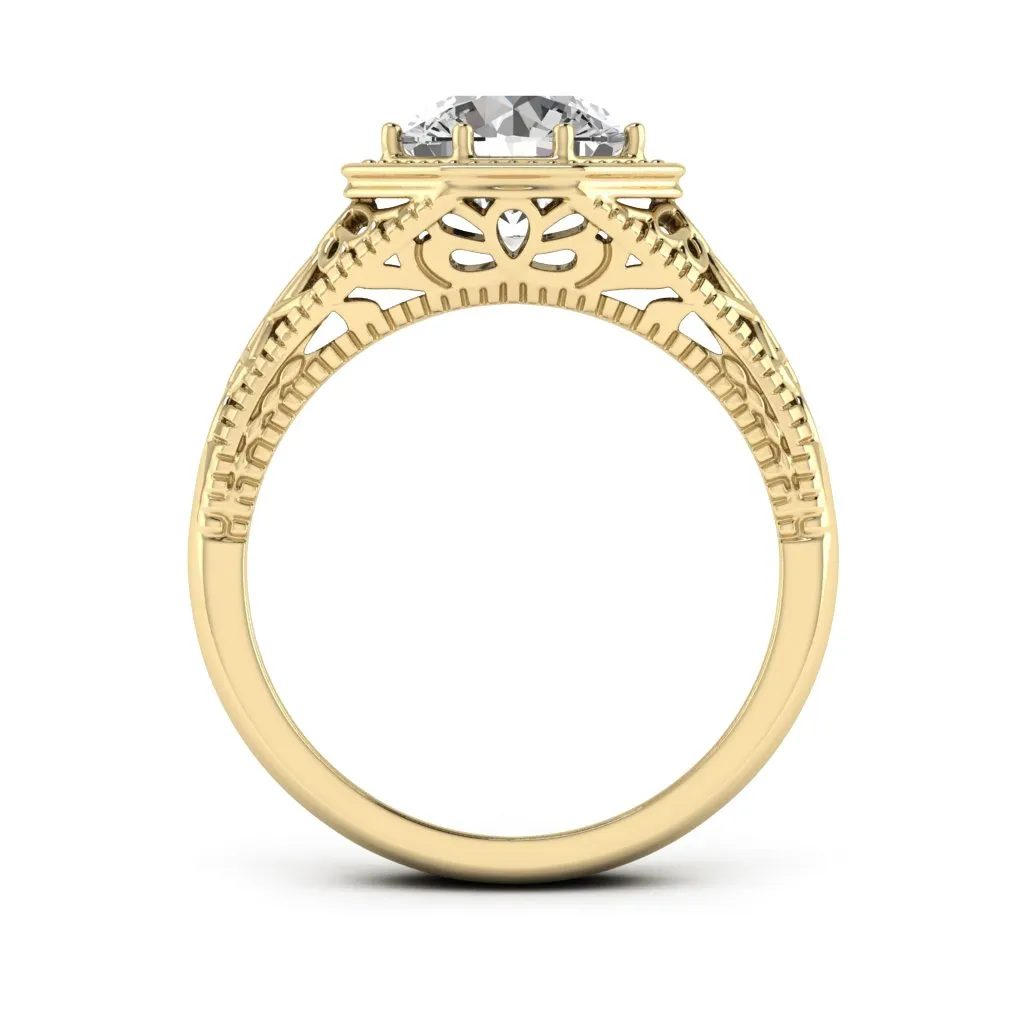 2.00 d.e.w cts 8mm Round Isabella Moissanite Ring