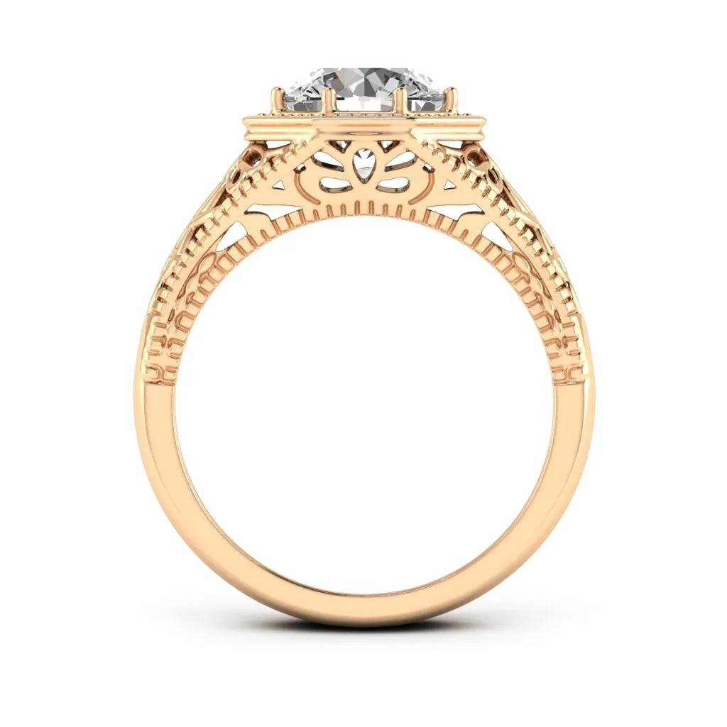2.00 d.e.w cts 8mm Round Isabella Moissanite Ring