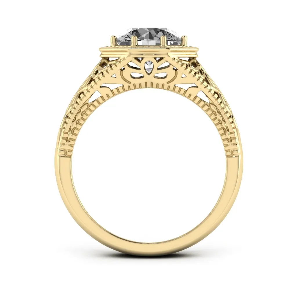 2.00 d.e.w cts 8mm Round Isabella Moissanite Ring