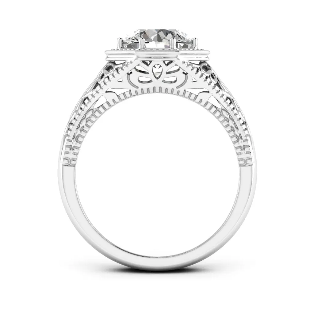 2.00 d.e.w cts 8mm Round Isabella Moissanite Ring