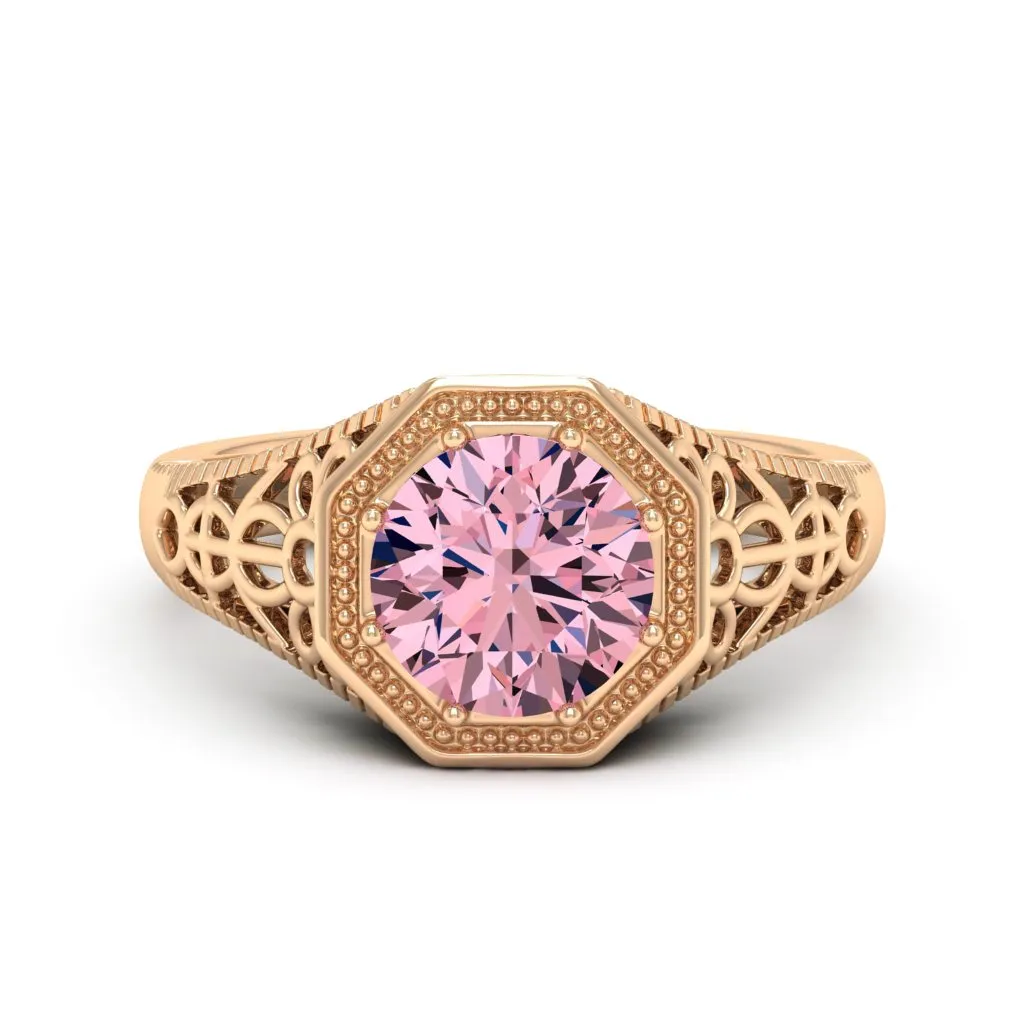2.00 d.e.w cts 8mm Round Isabella Moissanite Ring