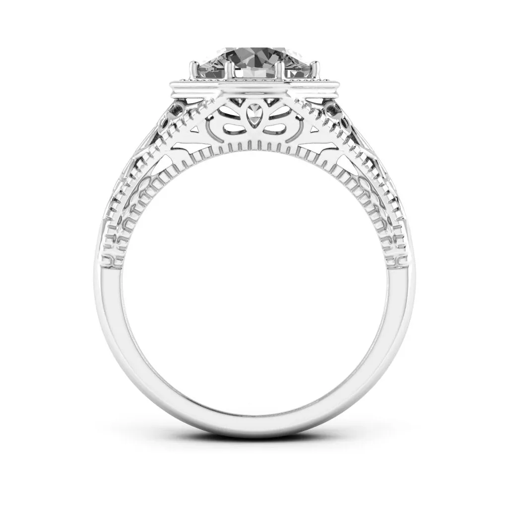 2.00 d.e.w cts 8mm Round Isabella Moissanite Ring