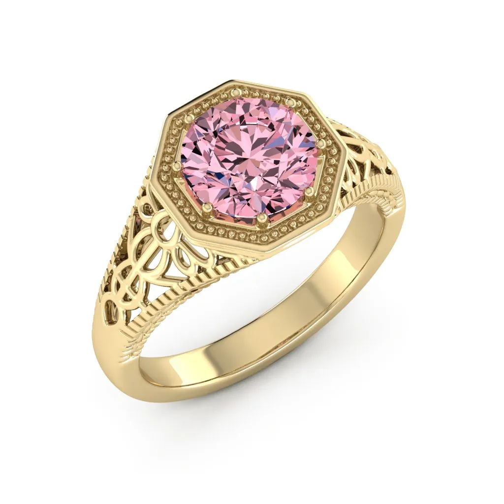 2.00 d.e.w cts 8mm Round Isabella Moissanite Ring