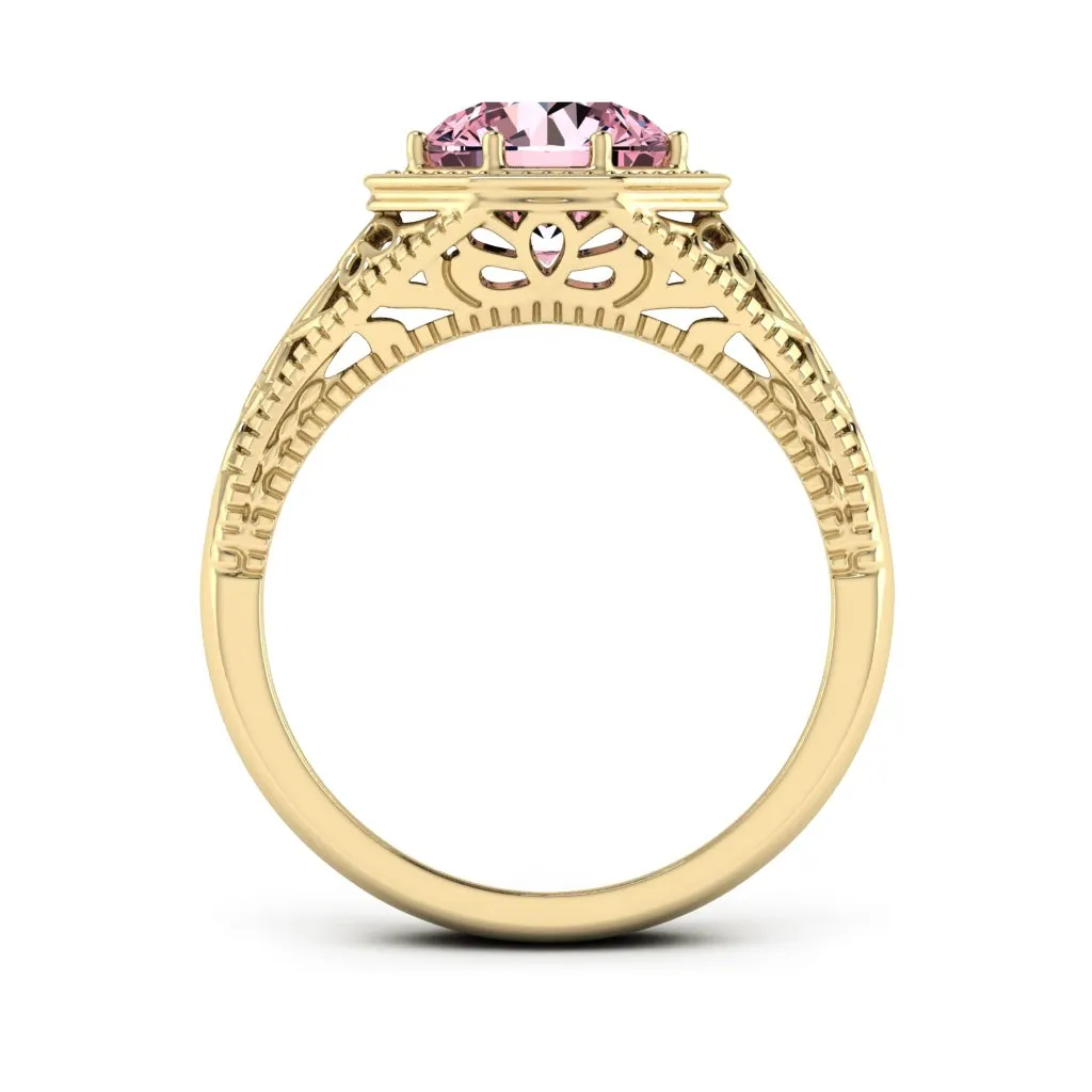2.00 d.e.w cts 8mm Round Isabella Moissanite Ring