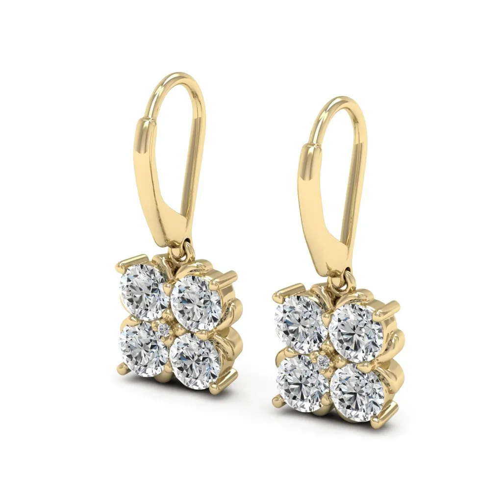 2.01 d.e.w cts Nova Moissanite Dangle Earrings